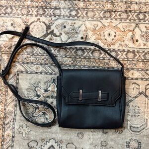 Danielle Nicole Black Vegan Leather Crossbody - Minimalist Small Square Bag
